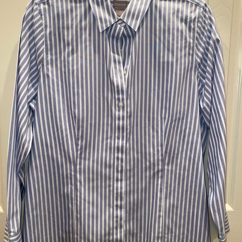Chico’s pinstripe button down